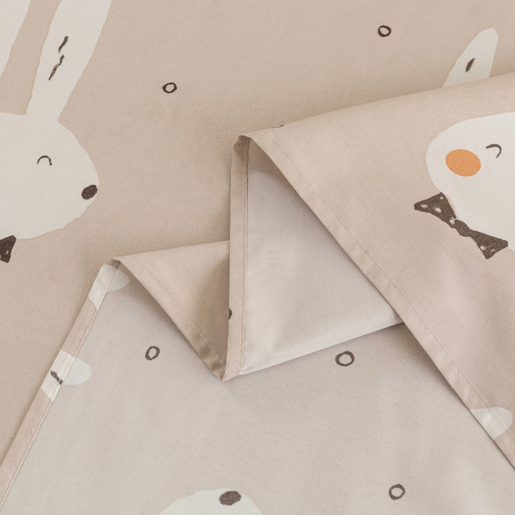 Cearsaf din microfibra 140x240 cm si husa de perna 50x70 cm WHITE RABBIT, bej