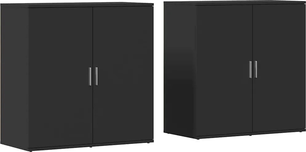 vidaXL Dulapuri, negru, 2 buc., 79x38x80 cm, lemn prelucrat
