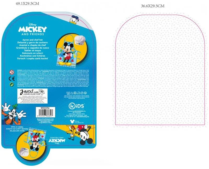 Disney Mickey Grinning Colors Set de șorț pentru copii, 2 piese