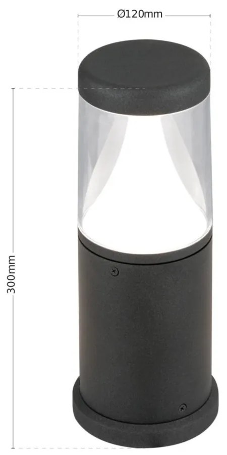 Mini Stalp LED iluminat exterior modern IP65 MIDNIGHT H-30cm