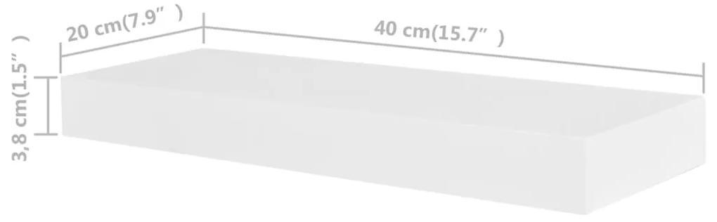 Rafturi de perete, 4 buc., alb, 40 cm 4, Alb, 40 cm