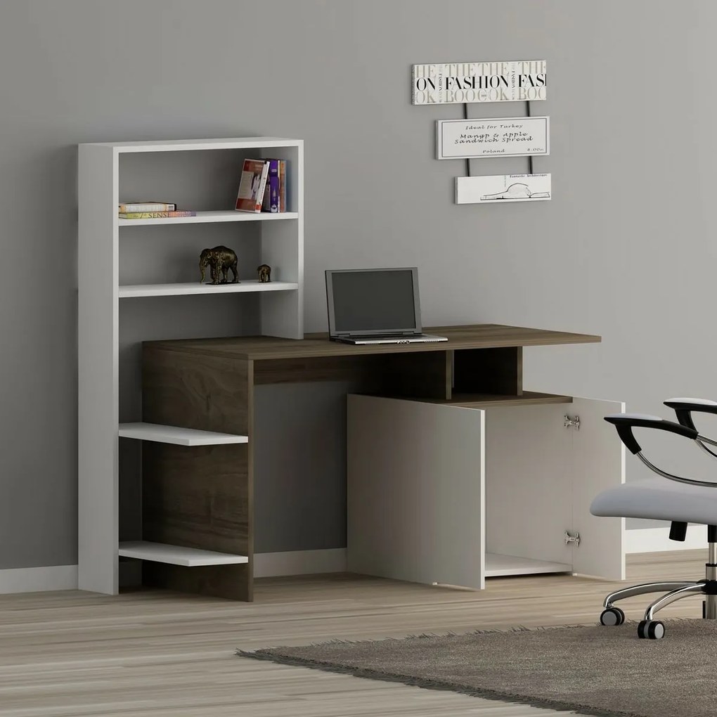 Birou Melis Walnut and White