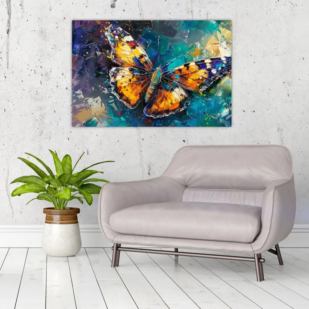 Tablou - Fluture, pictură în ulei (90x60 cm)