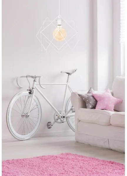 Lustră pe cablu GALL 1xE27/60W/230V alb