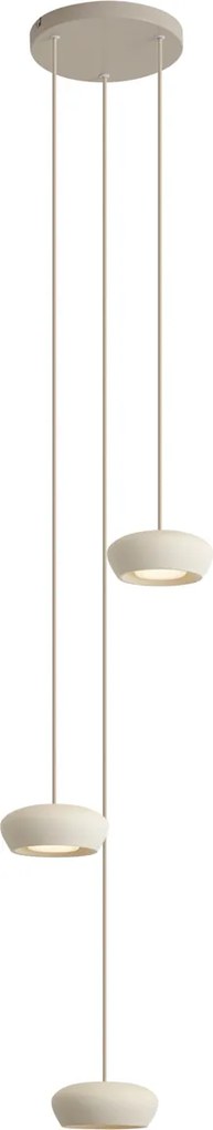 Lampă suspendată modernă bej cu abajur rotund cu 3 lumini - Concerto
