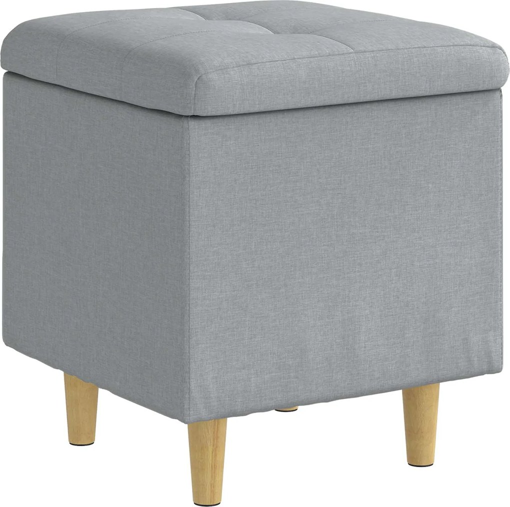 vidaXL Ottoman cu Depozitare Gri deschis 40 x 40 x 45 cm țesătură