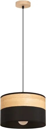 Pendul suspendat pe cablu ALBA, 1x E27/15W/230V, Ø 25 cm, negru/maro