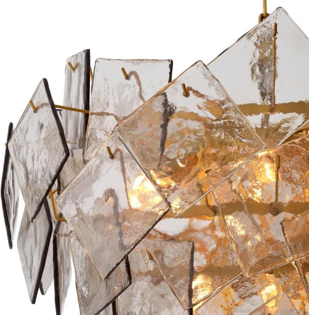 Candelabru LUX, Otel Alama Antic, Sticla Fumurie, Biltmore