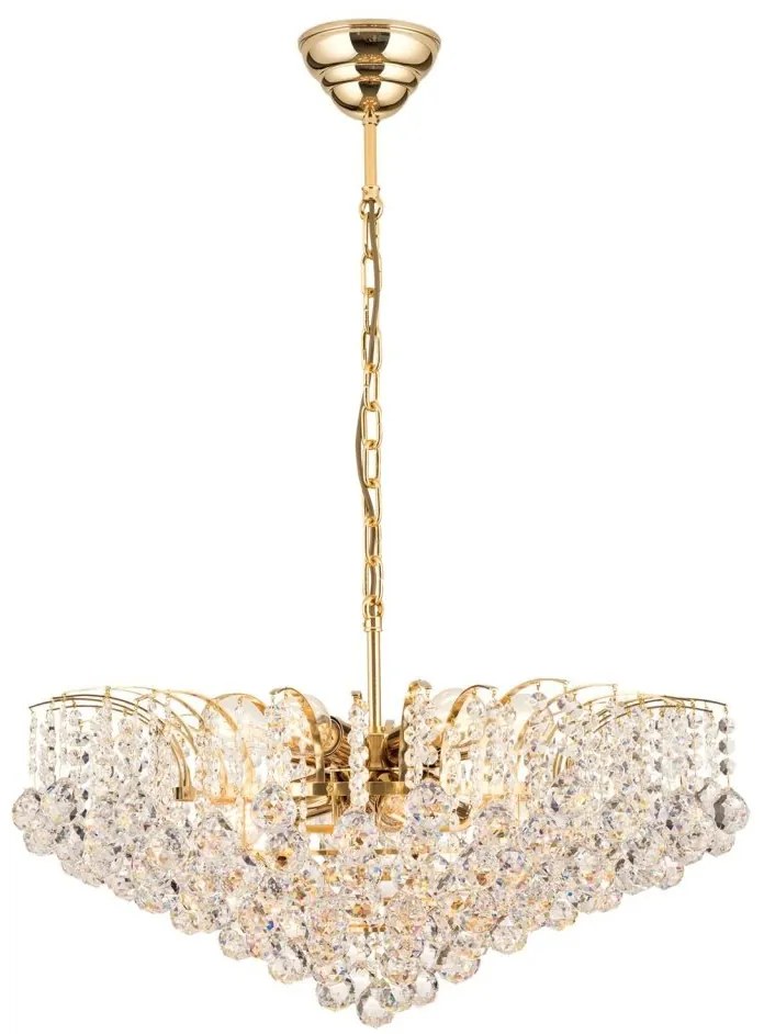 Candelabru cristal Asfour design lux KRISTALL KLASSISCH 10L gold/clear