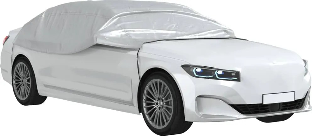 vidaXL Husă auto parțială, cu cârlige, argintiu, XL