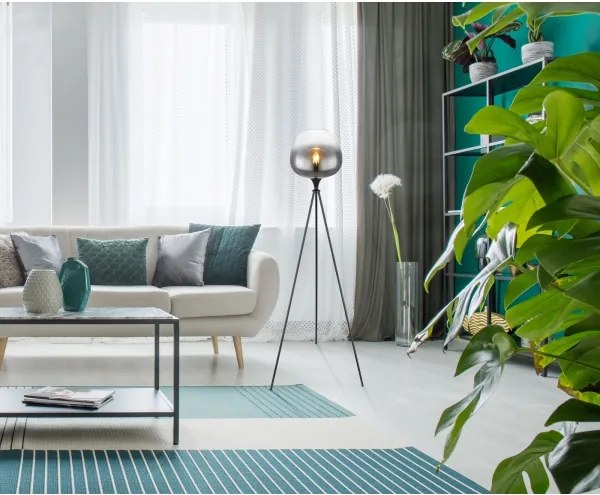 Globo 15548S1 - Lampă de podea MAXY 1xE27/60W/230V neagră