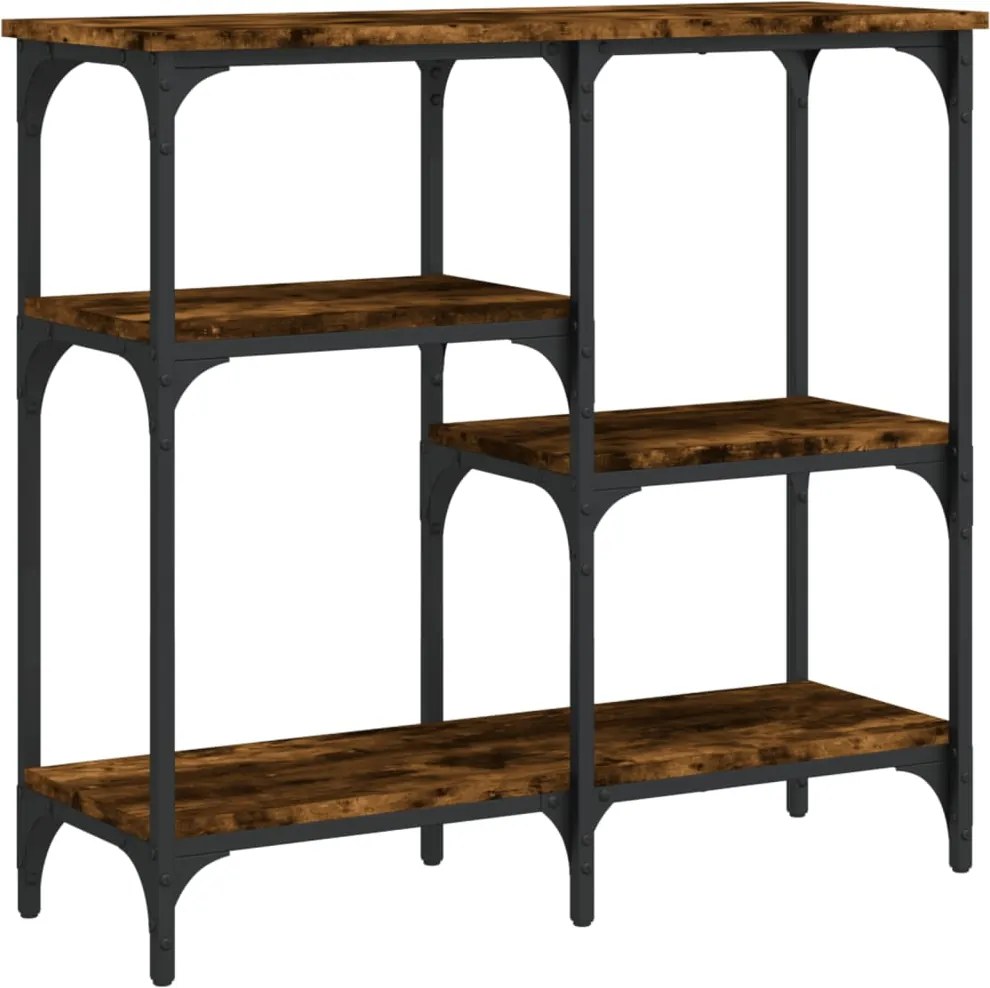 vidaXL Măsuță consolă, stejar fumuriu, 80x29x75 cm, lemn prelucrat