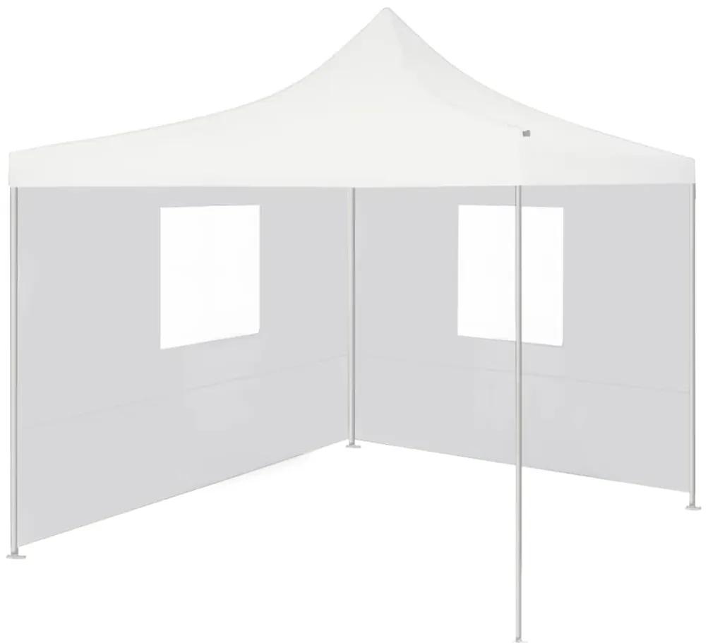 vidaXL Cort de petrecere pliabil cu 2 pereți laterali, alb, 3x3 m oțel