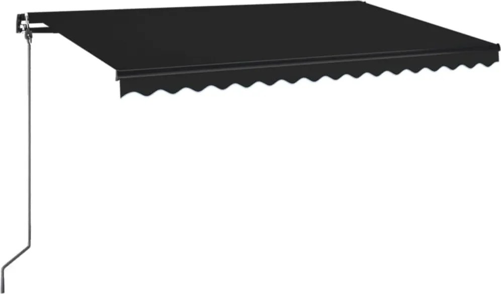 vidaXL Copertină retractabilă manual LED, antracit, 400x350 cm