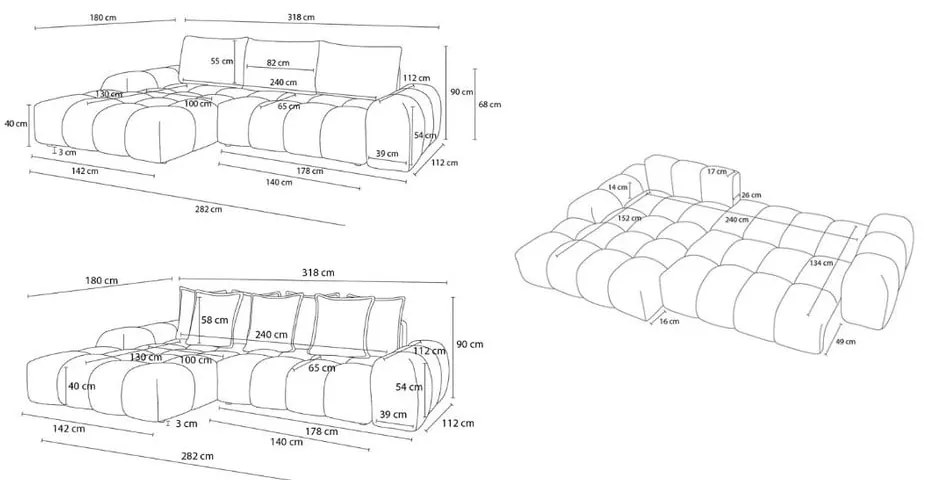 Colțar teracotă extensibil/cu spațiu de depozitare cu tapițerie din chenille (cu colț pe partea stângă/cu șezlong) Everest – Bobochic Paris