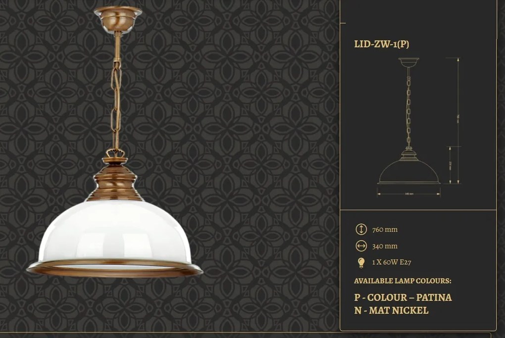 Pendul, Lustra design clasic realizata manual Lido