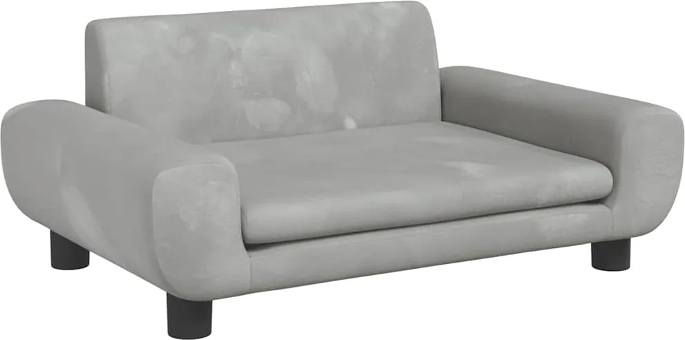 vidaXL Canapea pentru copii, gri deschis, 70x45x33 cm, catifea