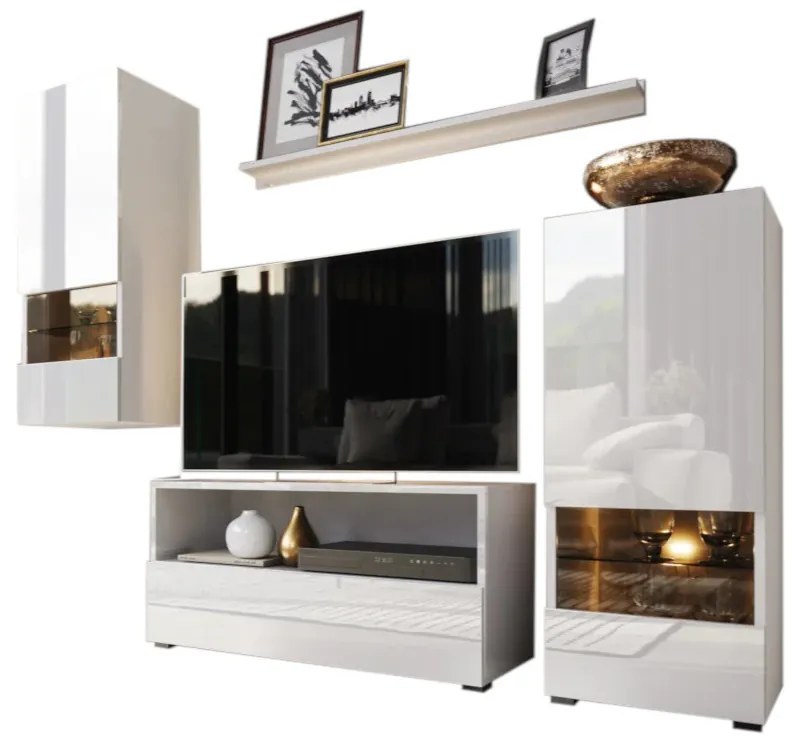 Expedo Set mobilier ELPASO 39, alb/alb luciu