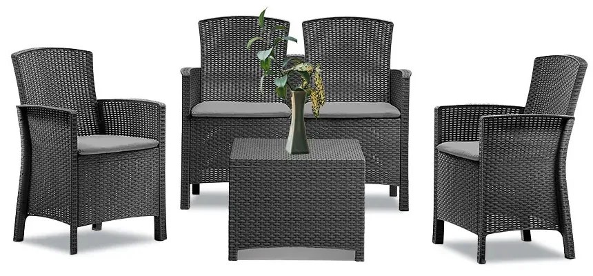 Set mobilier de grădină Lima cu 4 locuri, grafit