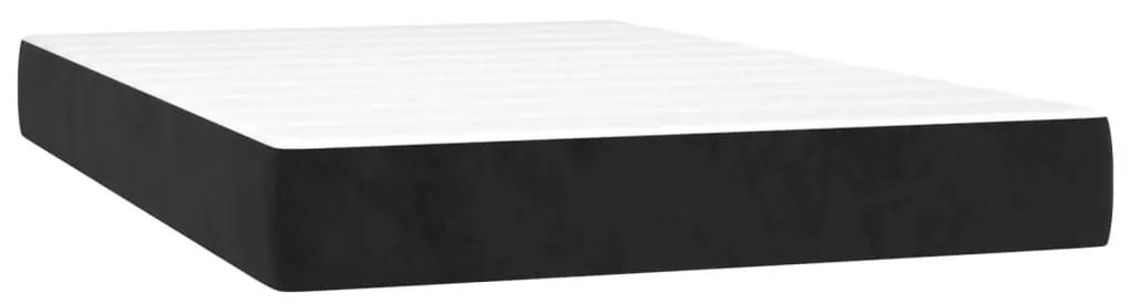 Pat box spring cu saltea, negru, 120x200 cm, catifea Negru, 35 cm, 120 x 200 cm