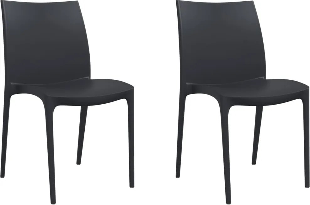 vidaXL Scaune de grădină, 2 buc., antracit, 50x46x80 cm, polipropilenă