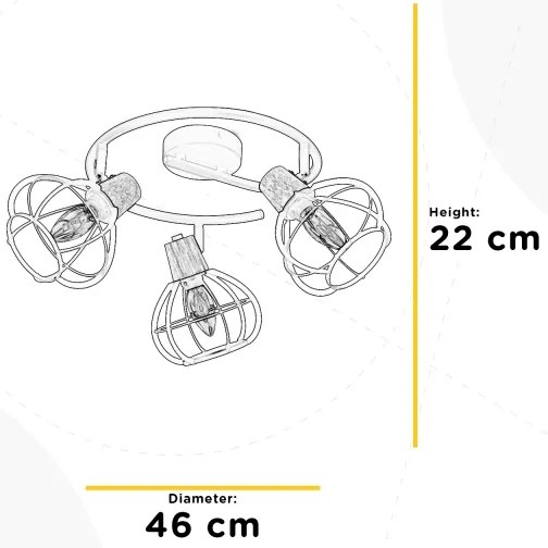 Spot GINGER 3xE14/6W/230V d. 46 cm ONLI