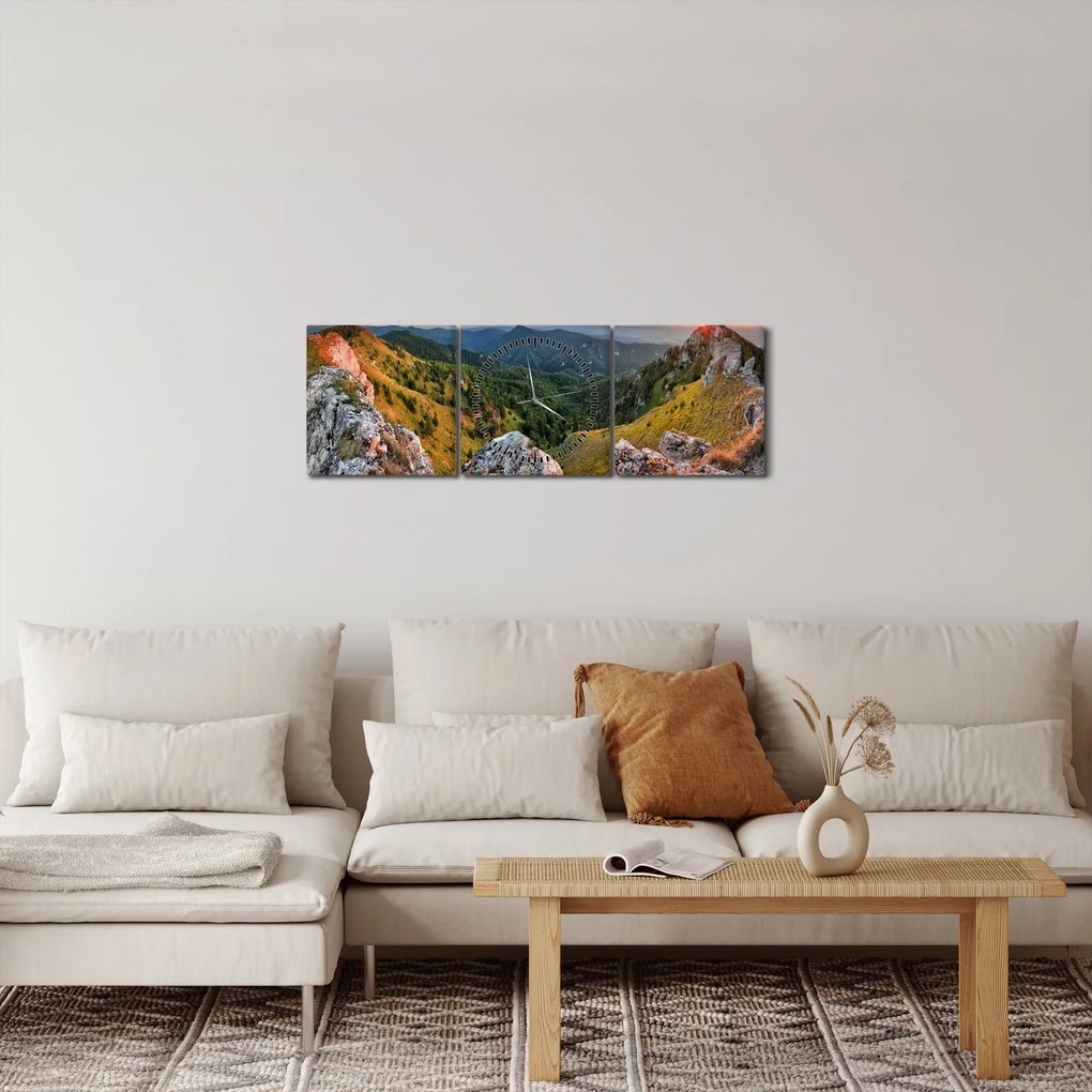 Tablou - Peisaj montan (cu ceas) (90x30 cm)