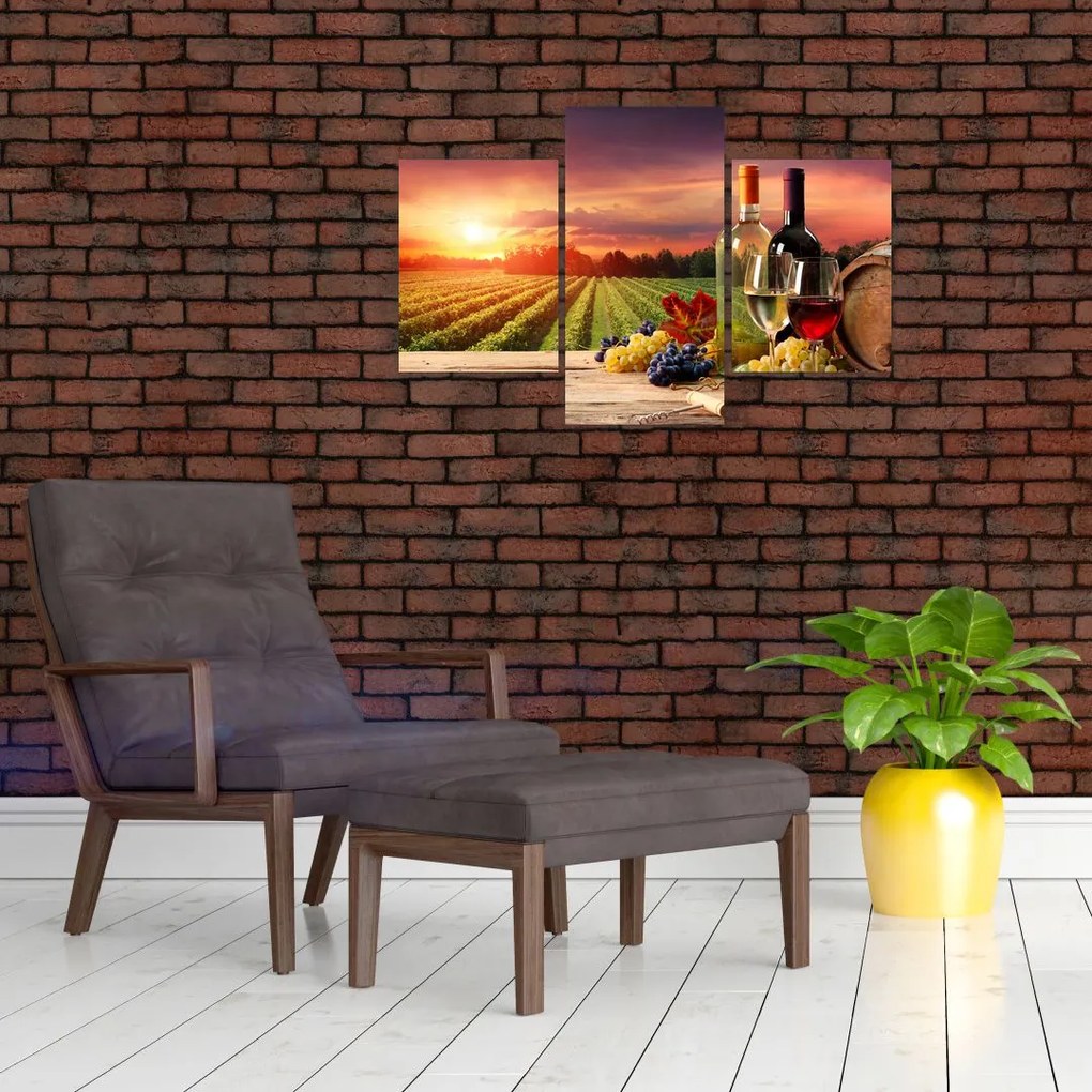 Tablou cu vie și vin (90x60 cm)