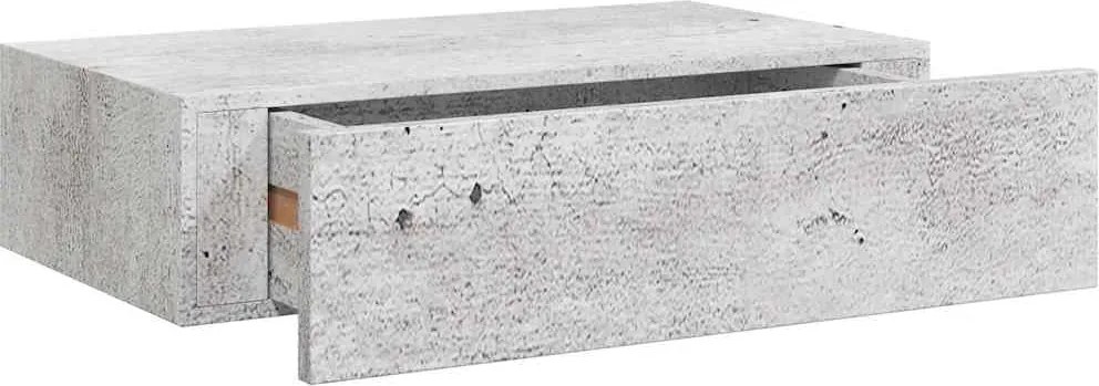 vidaXL Dulap de perete cu sertare, gri beton, 40x23,5x10 cm, MDF