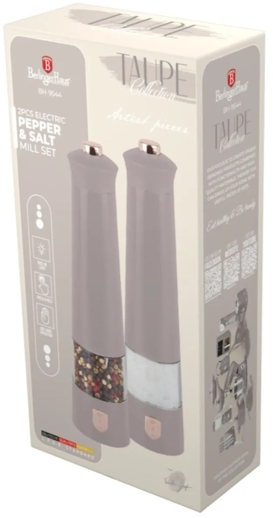Rasnite sare si piper 2 piese Taupe Berlinger Haus BH 9544
