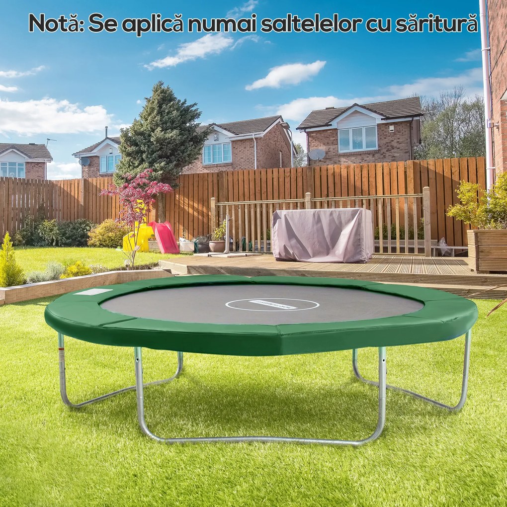 HOMCOM Husă pentru Trambulină, Pliabilă și Portabilă, de Grădină din Plastic, Ø305x1,5 cm, Verde | Aosom Romania