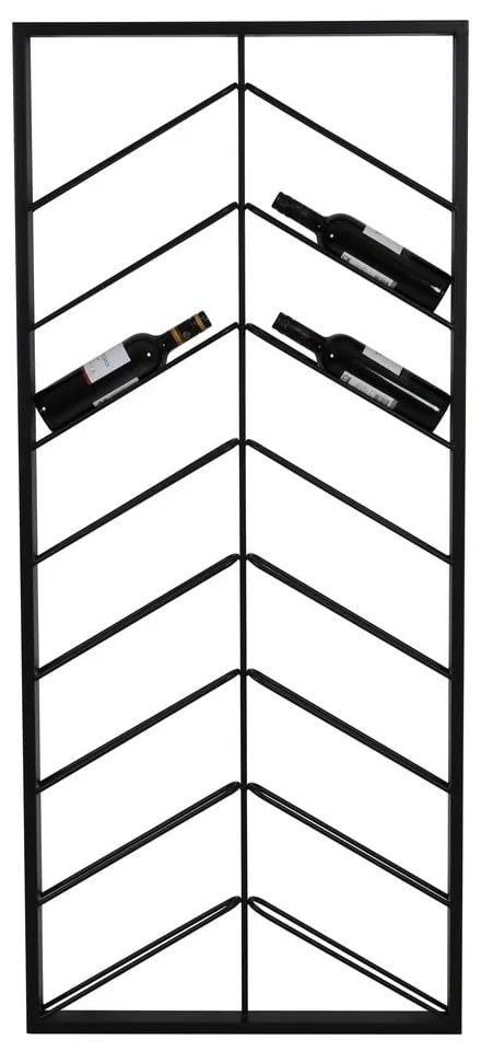 Raft pentru sticle de vin negru pentru perete din metal număr de sticle 16 70x160x6 cm Malbeo – Light &amp; Living