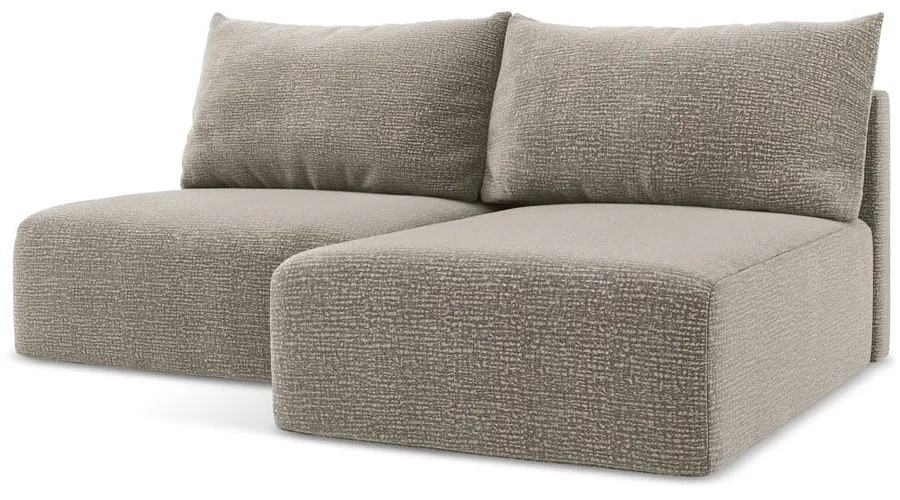 Colțar bej extensibil/cu spațiu de depozitare (cu colț pe partea dreaptă) Kalena – Makamii