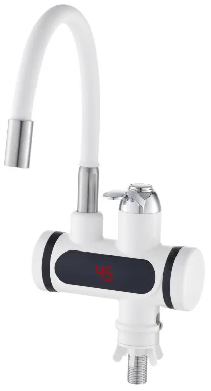 Robinet electric incalzire apa cu pipa flexibila Crown IWH-D30FX, 3000 W, 0,04 MPa, Alb