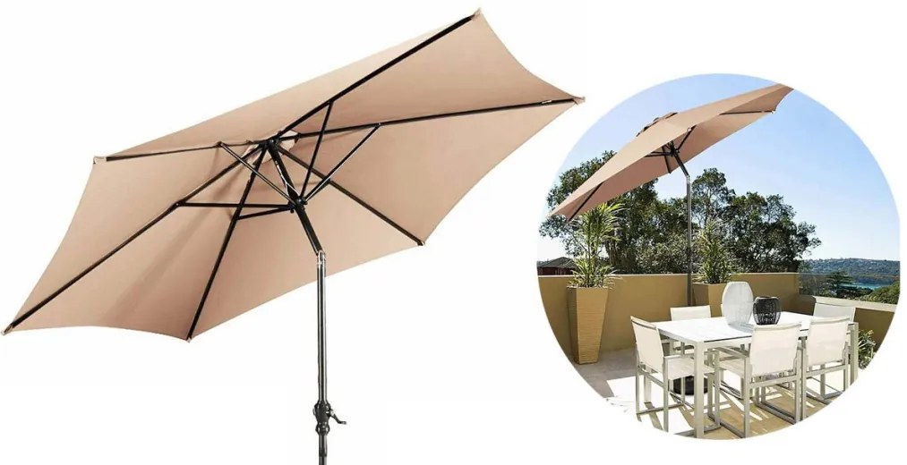 Umbrela de gradina extra mare, inclinabila