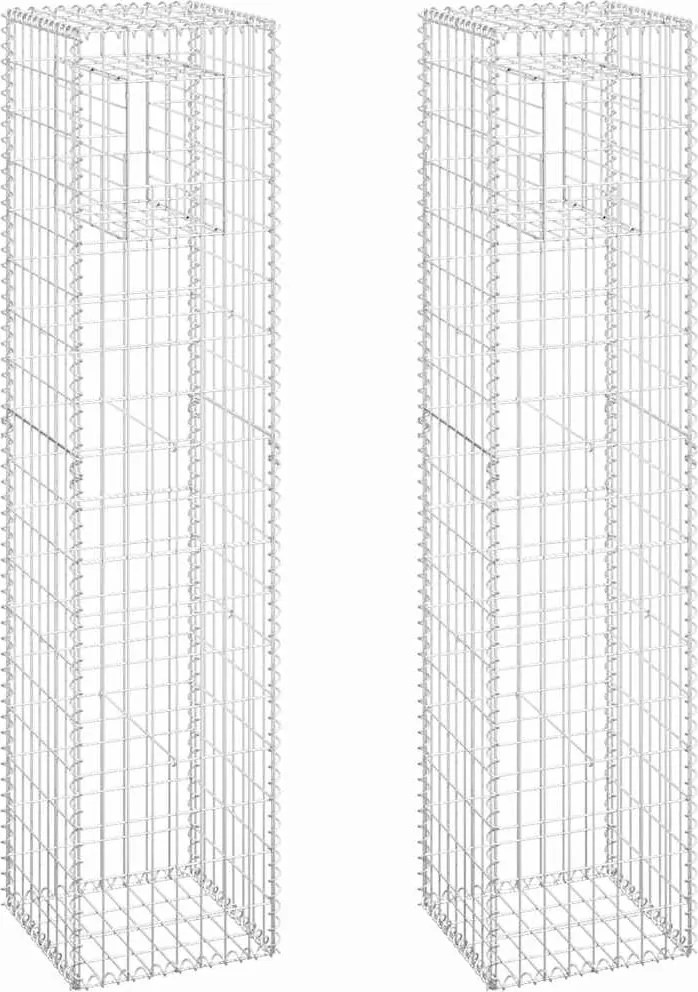 vidaXL Stâlpi tip coș gabion, 2 buc., 40x40x180 cm, fier