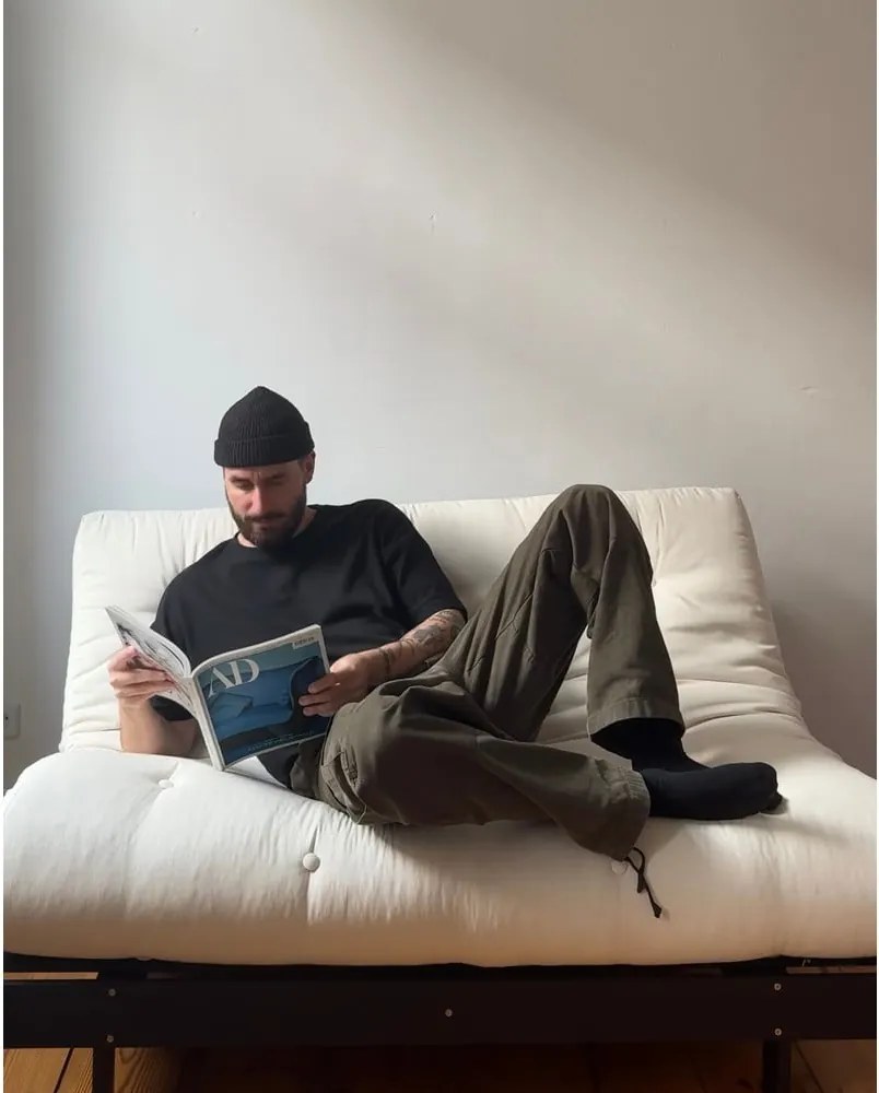 Canapea gri închis extensibilă 140 cm Roots Black Night – Karup Design