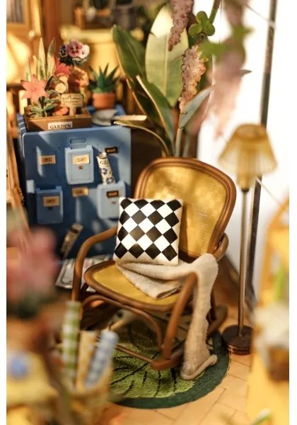 Suport de cărți LED Robotime puzzle 3D alee cu cireși japonezi 2xAAA