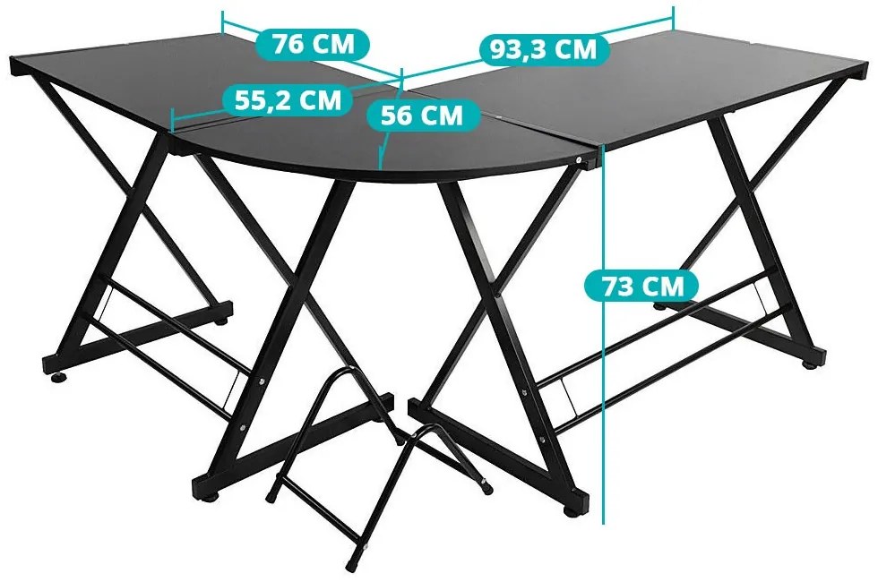 Birou in forma de L-negru