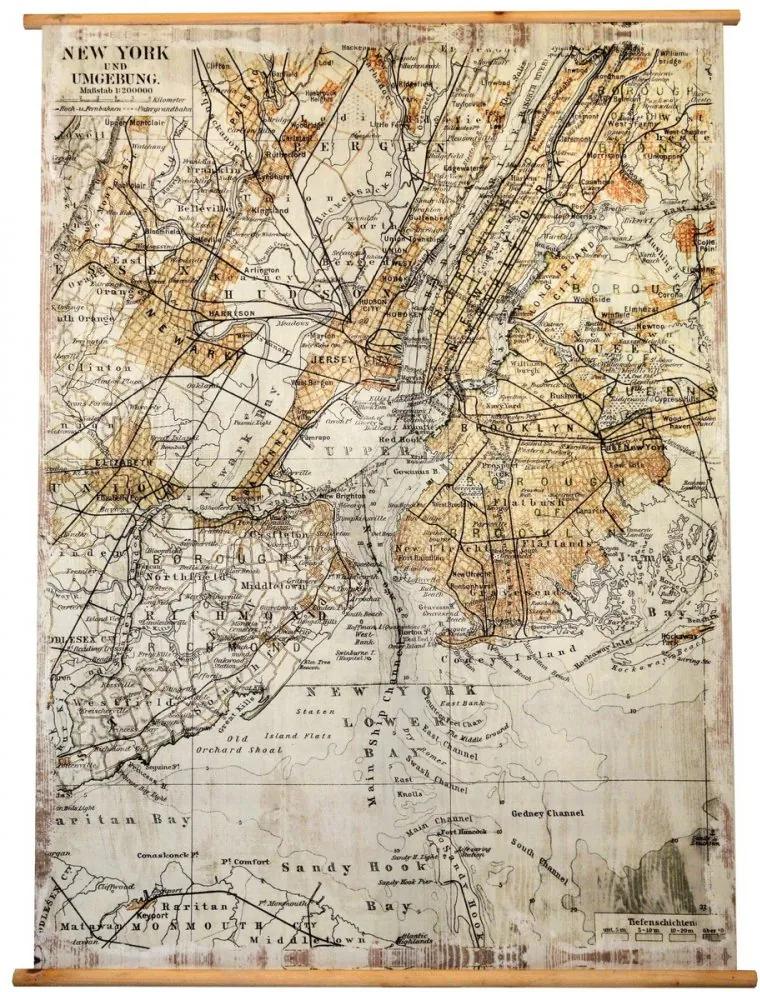 Falc Tablou pe pânză - Old map of New York, 85x113 cm