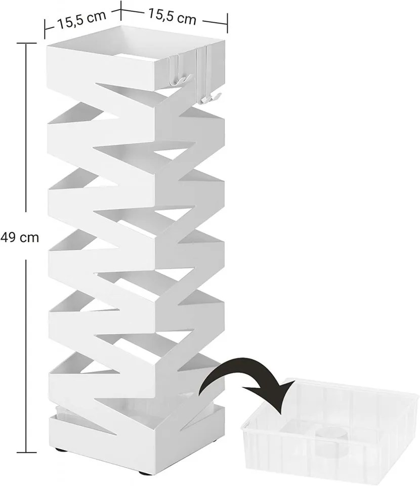 SUA206 - Suport depozitare umbrela, baston pentru hol, metal - Alb