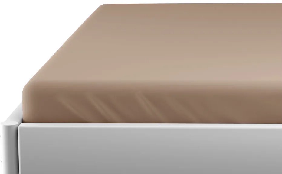 Cearsaf tip jersey pentru patut EXCLUSIVE 60x120 cm maro deschis