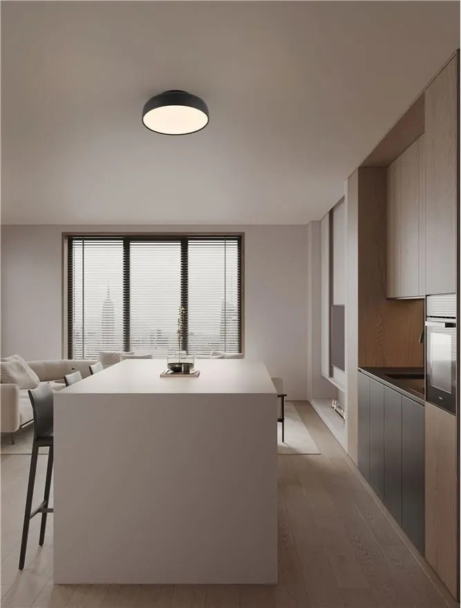 Plafoniera LED stil modern 2700K NOELIA negru 40cm