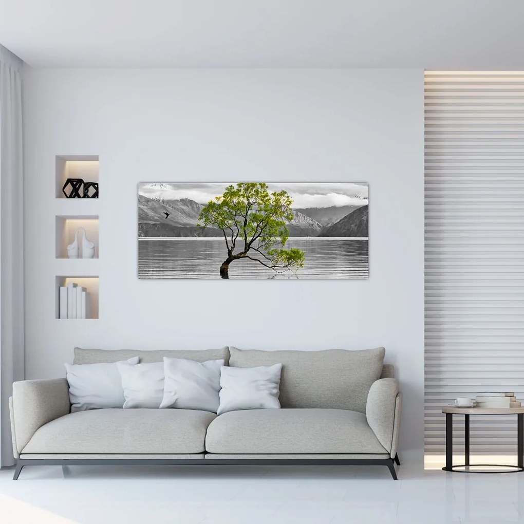 Tablou copacului în mijlocul lacului (120x50 cm)