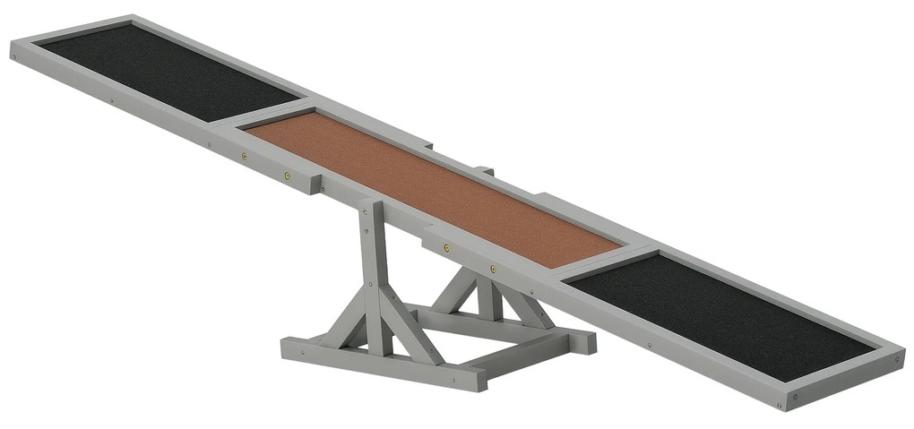 PawHut Agility sport pentru câini balansoar echipament antrenament câine lemn brad prelucrat fetru bituminat antiderapant gri negru | Aosom Romania