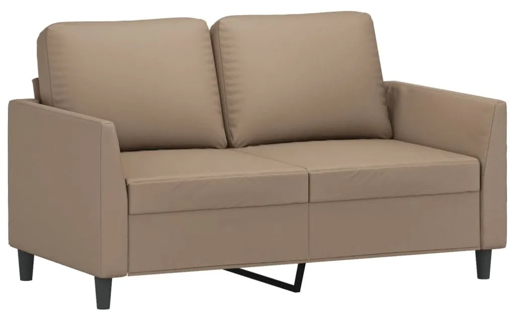 348916 vidaXL Canapea cu 2 locuri, cappuccino, 120 cm, piele ecologică