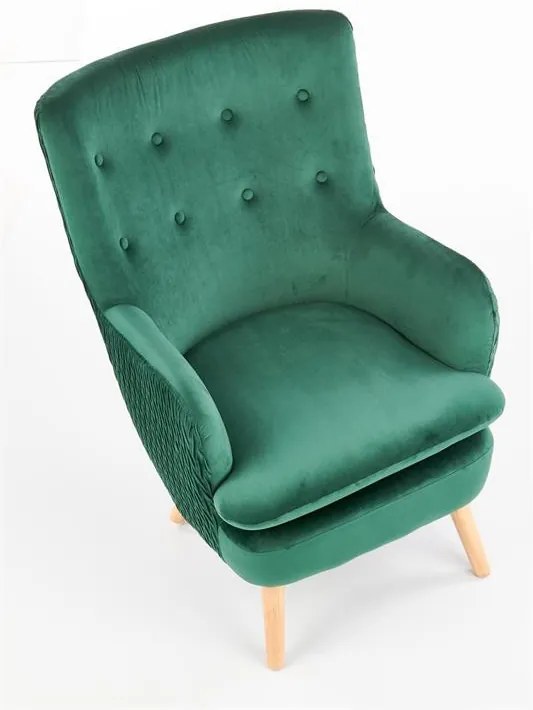 Fotoliu tapitat Ravel Velvet verde – H100 cm