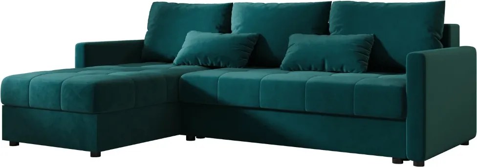 Coltar extensibil de colt VENORIA, petrol, reversibil, 220x143 cm + 2 perne GRATUIT