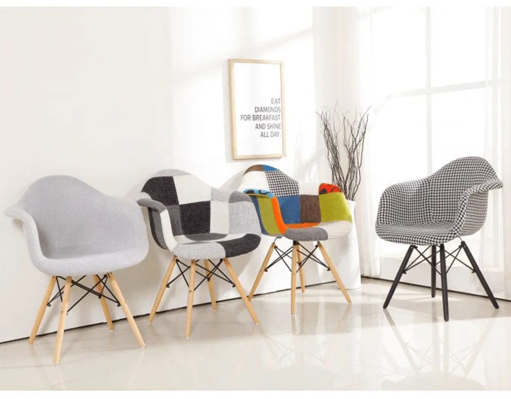 Fotoliu, textil cu model/lemn masiv, AMPER