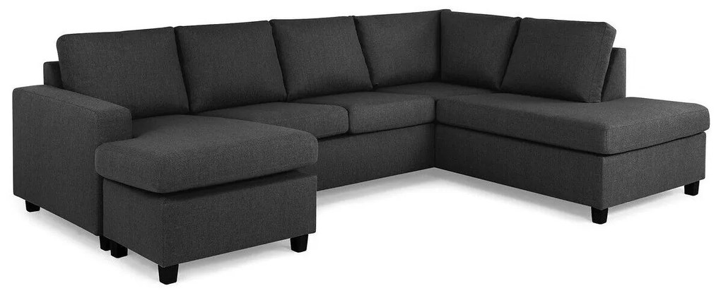 Colțar Scandinavian Choice C171Negru, Gri, 283x199x80cm, Picioare: Plastic